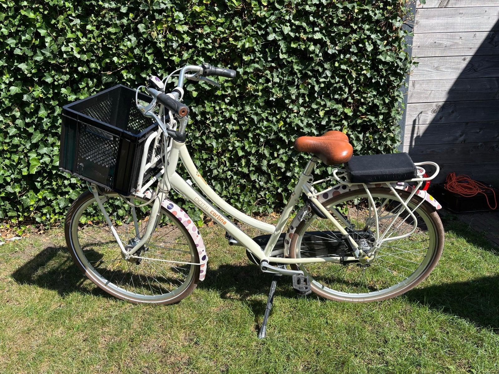 Cortina D.O.T.S. Transportfiets Dames - Crème met Mand, Velgrem, 50 tot 53 cm, Ophalen, Overige merken