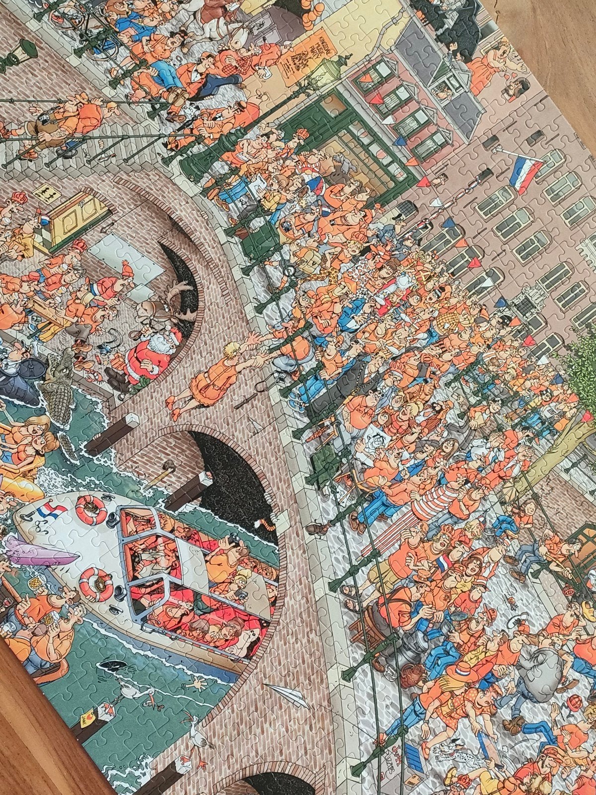 Jan van Haasteren puzzel 950 stukjes - koningsdag - COMPLEET, Ophalen of Verzenden, 500 t/m 1500 stukjes, Zo goed als nieuw, Legpuzzel