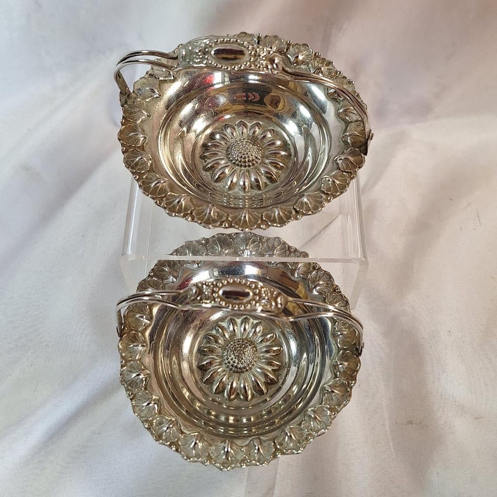 Hengselbakjes verzilverd, diameter 10 cm, Verzenden