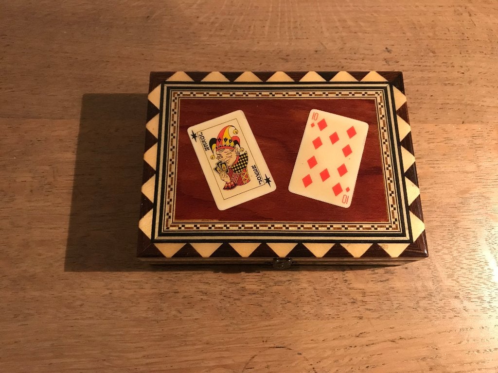 nieuw houten speelkaartendoos - speelkaartenkistje, Ophalen of Verzenden, Nieuw
