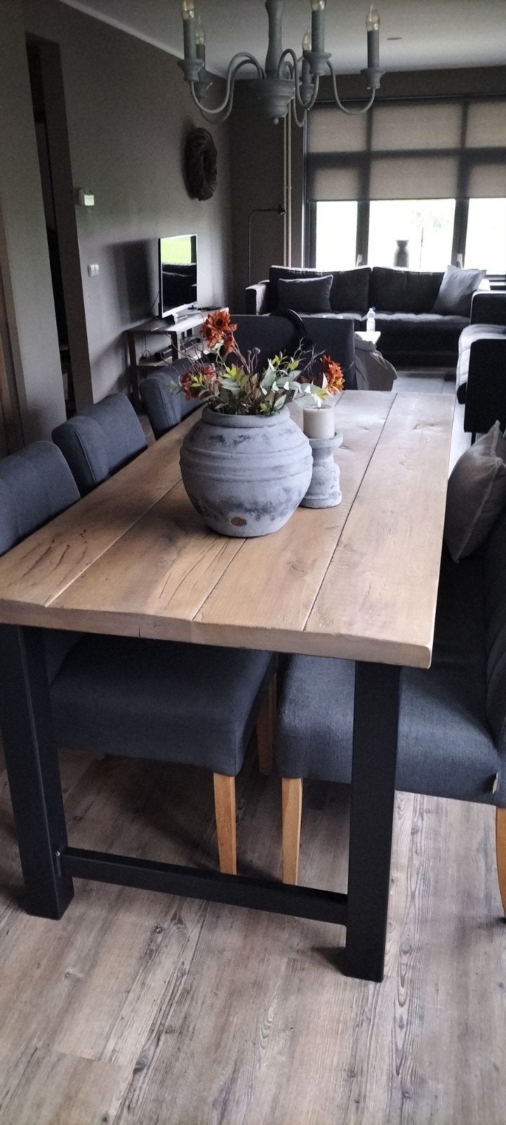 eiken eettafel set, Ophalen, Eikenhout, 200 cm of meer, 50 tot 100 cm