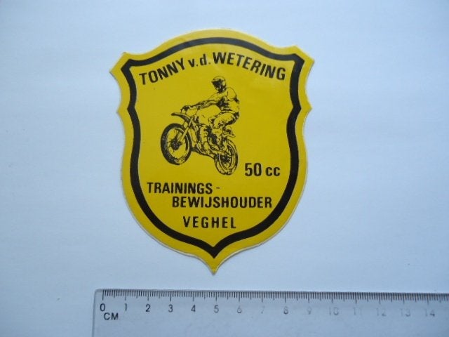 sticker oud Motorcross Veghel Tonny vd WETERING cross motor, Verzenden, Zo goed als nieuw, Bedrijf of Vereniging
