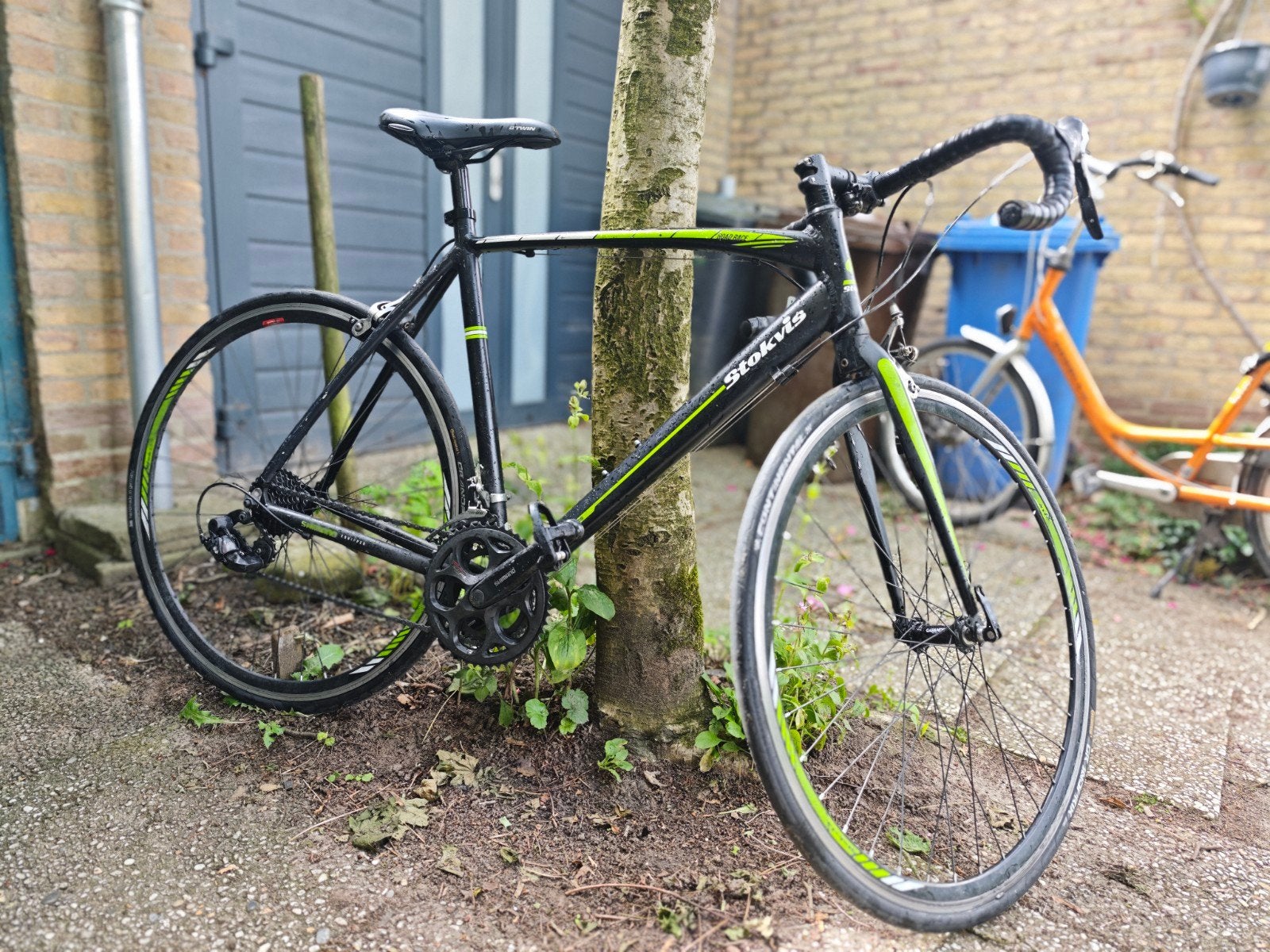 Stokvis racefiets - Zwart/Groen, Gebruikt, Fietsen en Brommers, Fietsen | Racefietsen, 28 inch, Gebruikt, 10 tot 15 versnellingen