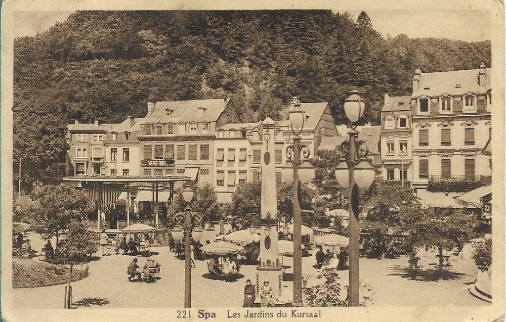 Spa 1934 Les Jardins du Kursaal, Verzamelen, Ansichtkaarten | België, Verzenden, Voor 1920, Gelopen, Luik