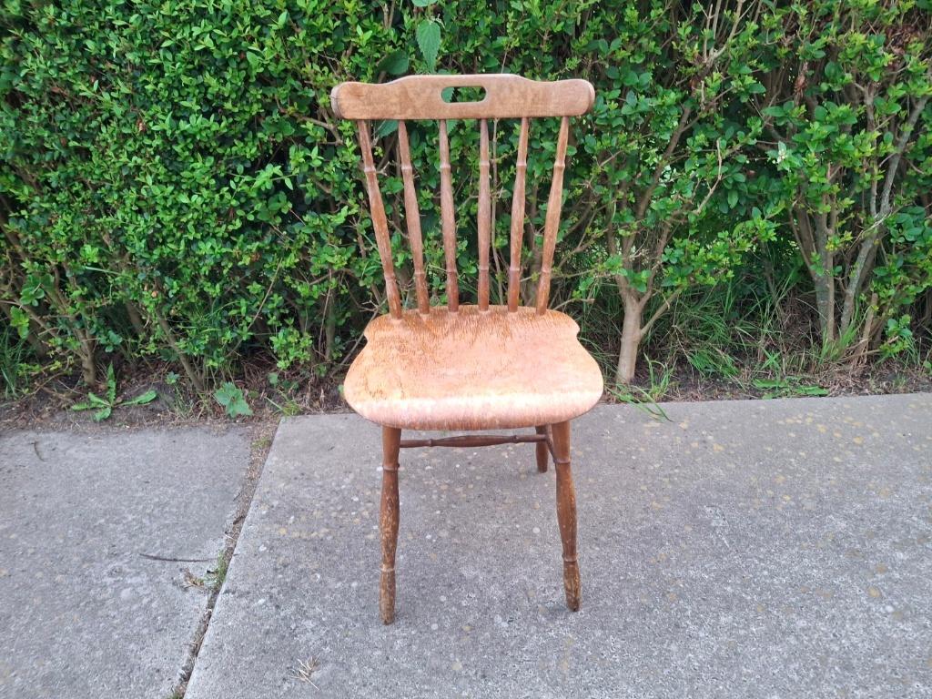 Vintage houten stoel, Ophalen of Verzenden, Gebruikt, Bruin, Eén