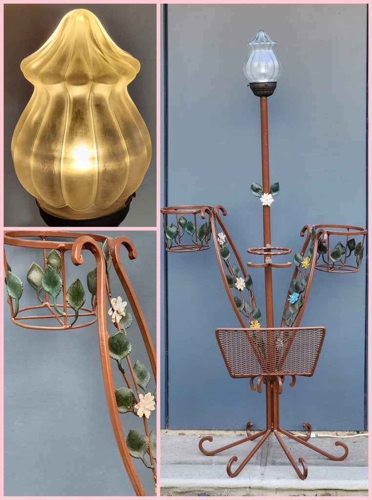 Art Deco Tuinlamp, Gebruikt, 100 tot 150 cm, Glas, Ophalen