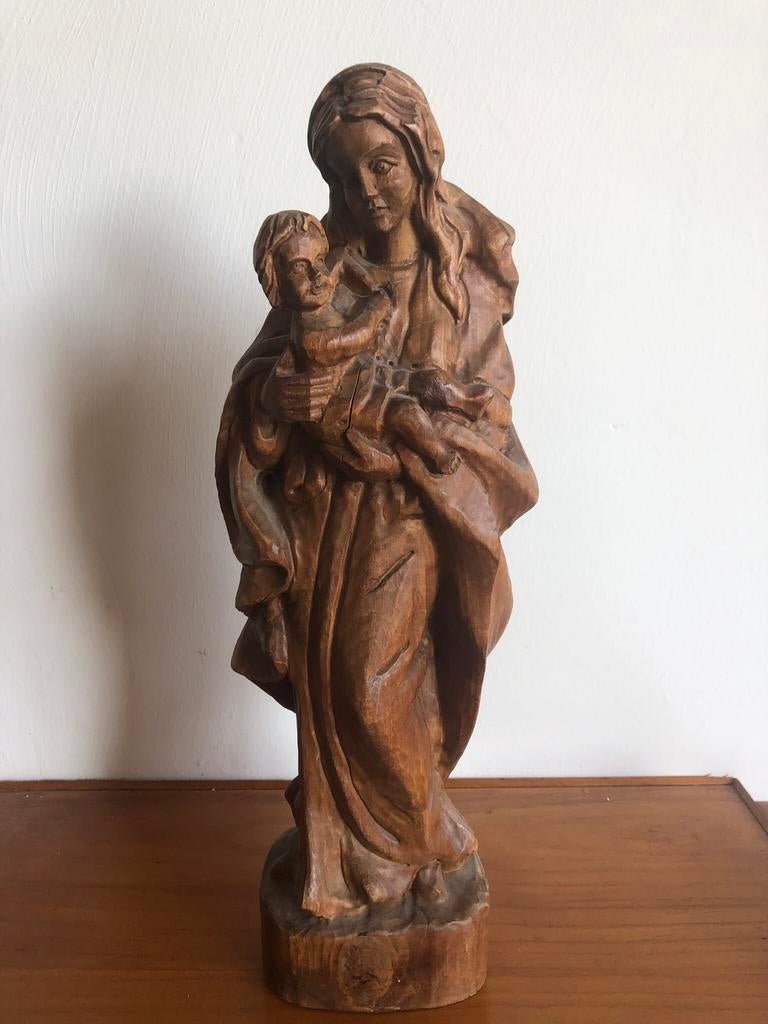 Houten Mariabeeld, 38 cm., Antiek en Kunst, Ophalen of Verzenden