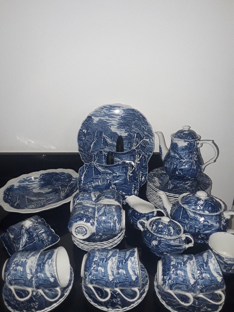 Old foley James kent blauw thee/koffie/ontbijtservies, Ophalen of Verzenden