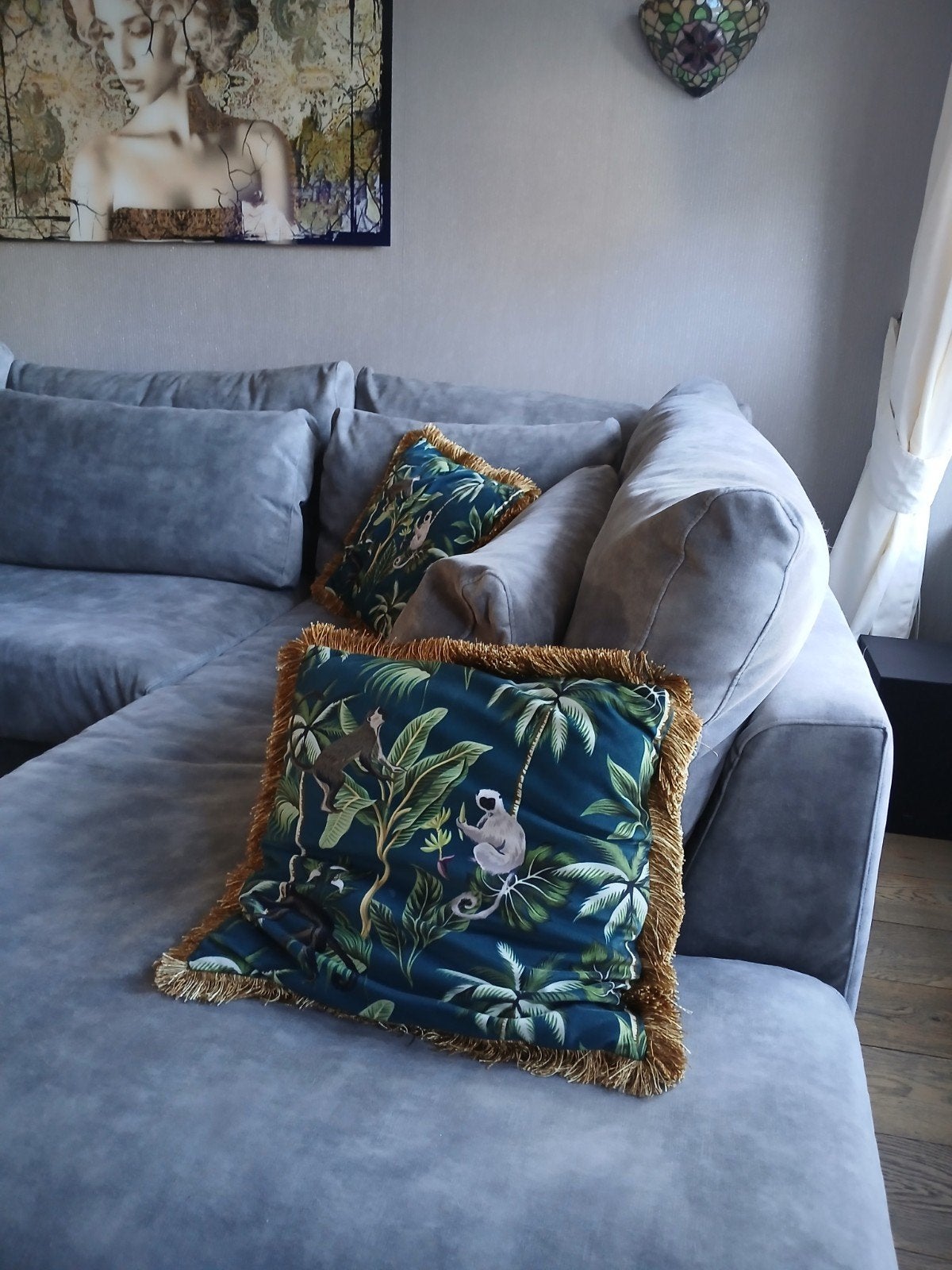 Grote hoekbank met chaise longue, grijs, zo goed als nieuw, Ophalen of Verzenden