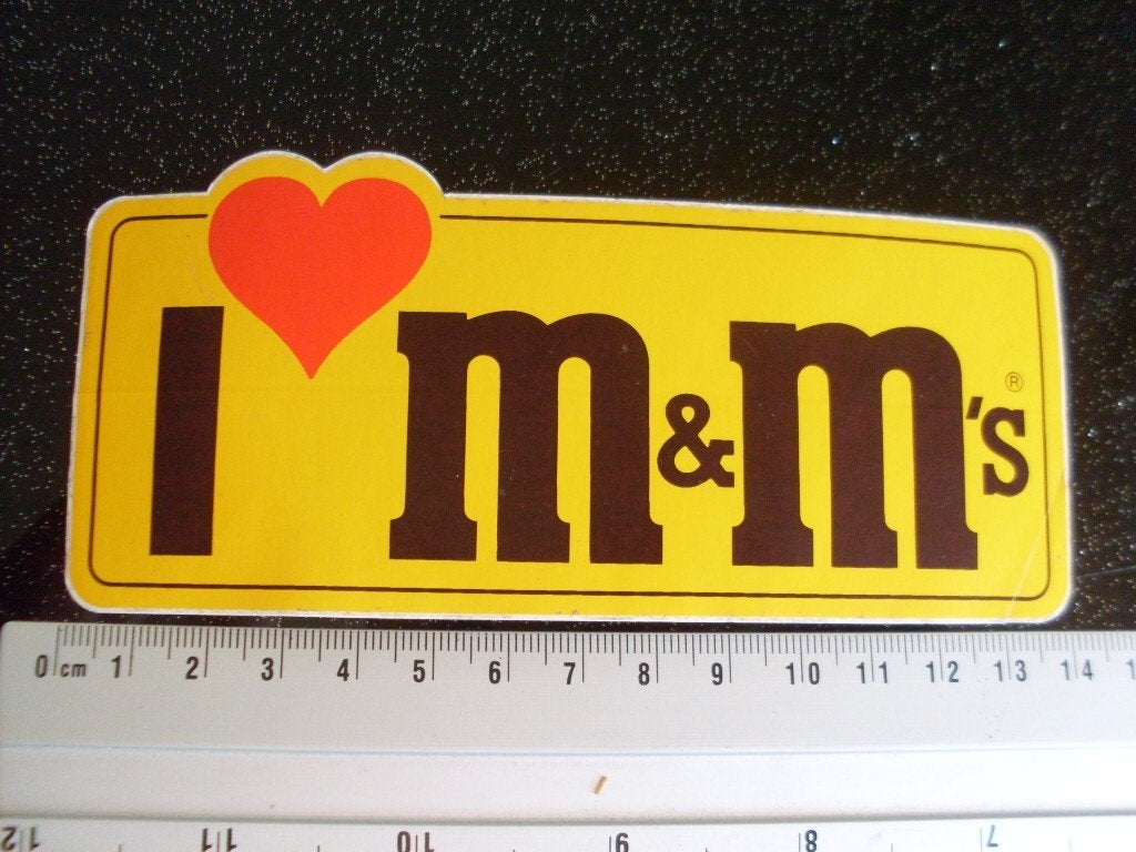 sticker i love M&M's logo, Verzenden, Zo goed als nieuw, Merk