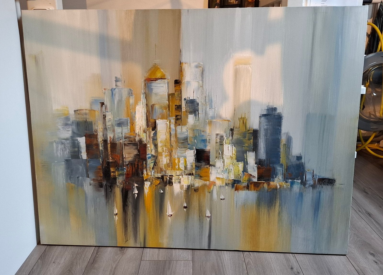 Abstract canvas schilderij, Ophalen