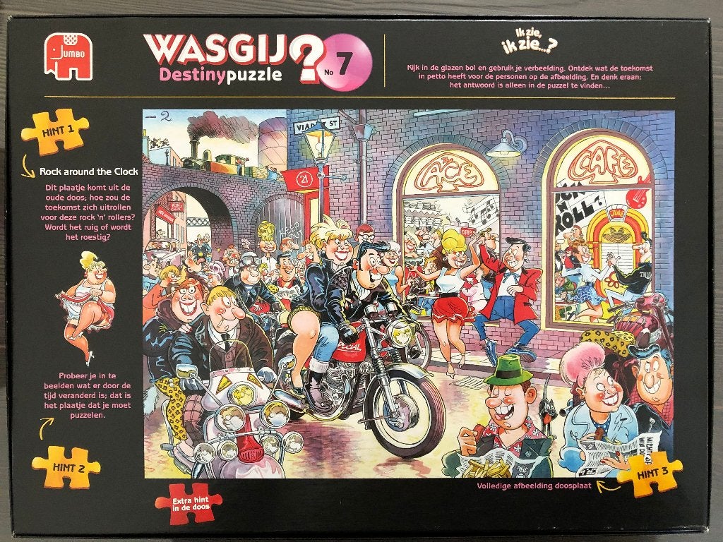 Wasgij Destiny 7 Rock around the clock, Ophalen of Verzenden, 500 t/m 1500 stukjes, Zo goed als nieuw, Legpuzzel