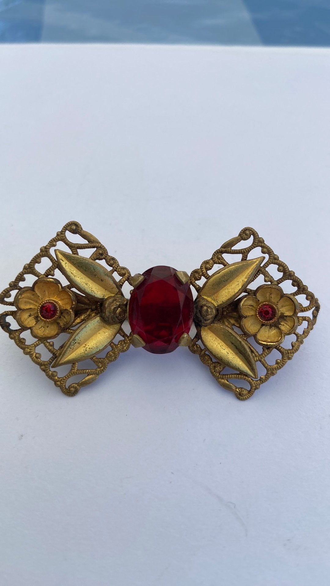 Broche Filigrain jaren 1910-1930, Ophalen of Verzenden, Koper, Broche, Verguld