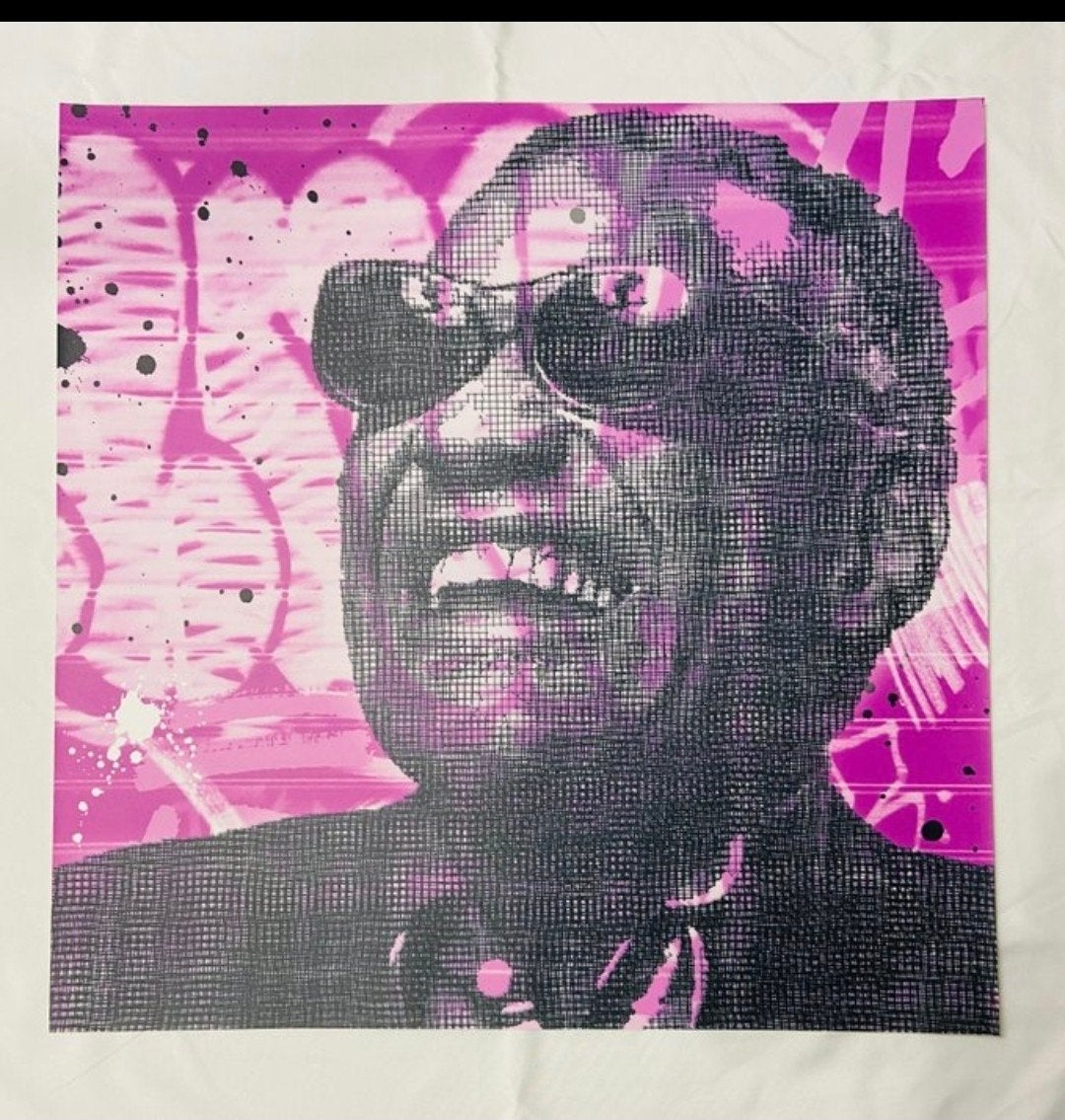 Aiirroh & Collell - Ray Charles - Lithografie (2022), Gelimiteerde oplage, Ophalen of Verzenden, Portret en Figuren, Lithografie