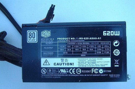 Voeding Power Supply Cooler Master 620 Watt, Ophalen of Verzenden, Zo goed als nieuw