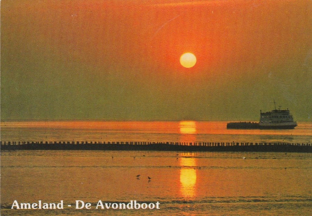 AMELAND De Avondboot Veerboot, Verzamelen, Verzenden, 1960 tot 1980, Gelopen, Waddeneilanden