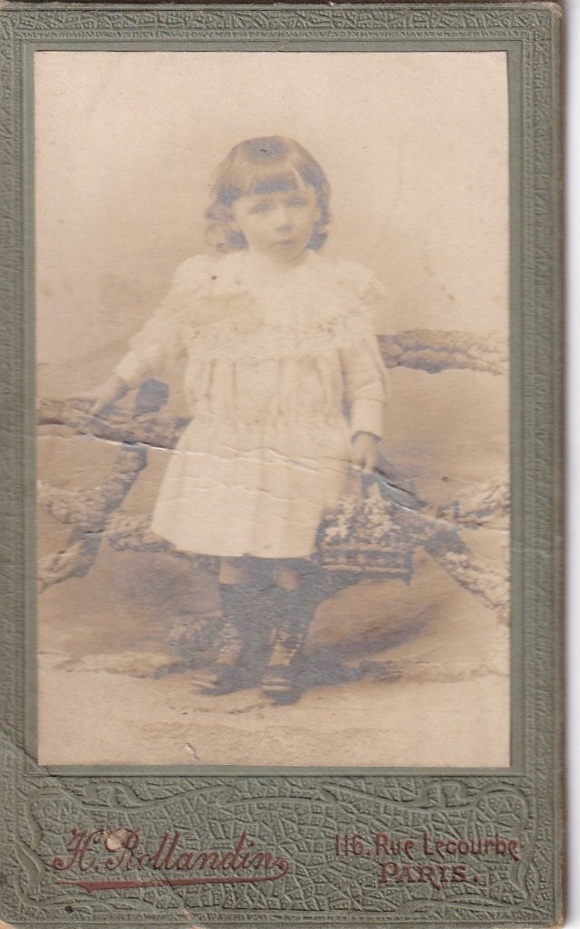 Antieke Foto Kind in Reliëfomlijsting - Parijs Ca 1905, Gebruikt, Verzenden, Foto, Voor 1940