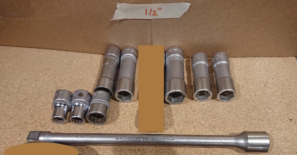 Hazet ratel/doppen/gereedschap 1/2” (zie andere 1/4" 3/8"), Ophalen of Verzenden, Gebruikt