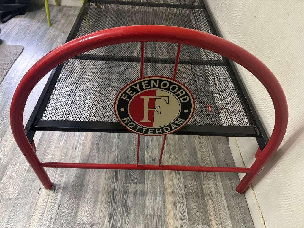 1 persoonsbed feyenoord, Ophalen, 85 tot 100 cm, Gebruikt, Lattenbodem