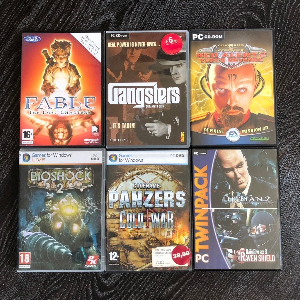 PC CD-ROM en DVD Games - Bioshock 2 e.a. Spellen, Gebruikt, Vanaf 18 jaar, Overige genres, 1 speler
