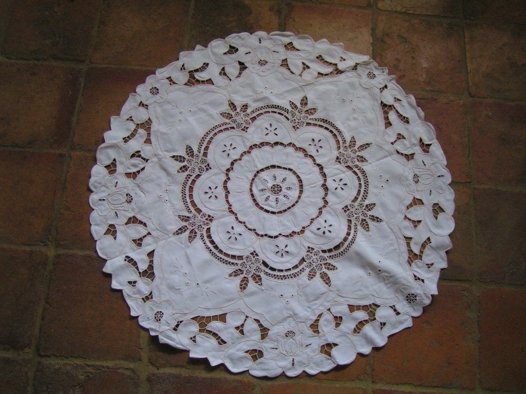 rond crème katoenen tafelkleed nr EE 1141 ger nina, Verzenden, Rond, Katoen, Overige kleuren