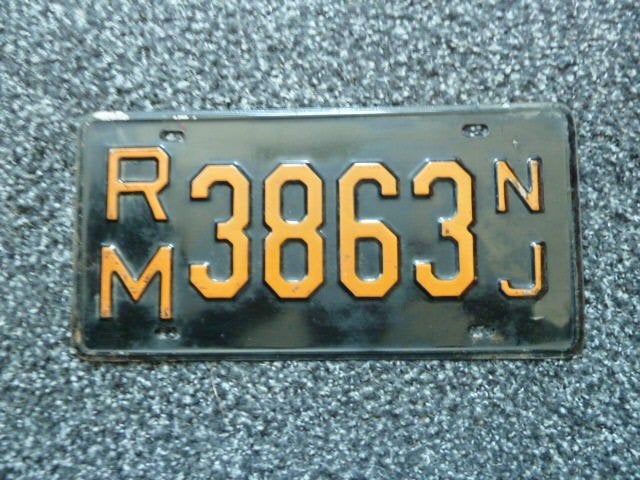 Kentekenplaat licenseplate New Jersey 1955 USA, Verzamelen, Verzenden, Gebruikt, Auto's