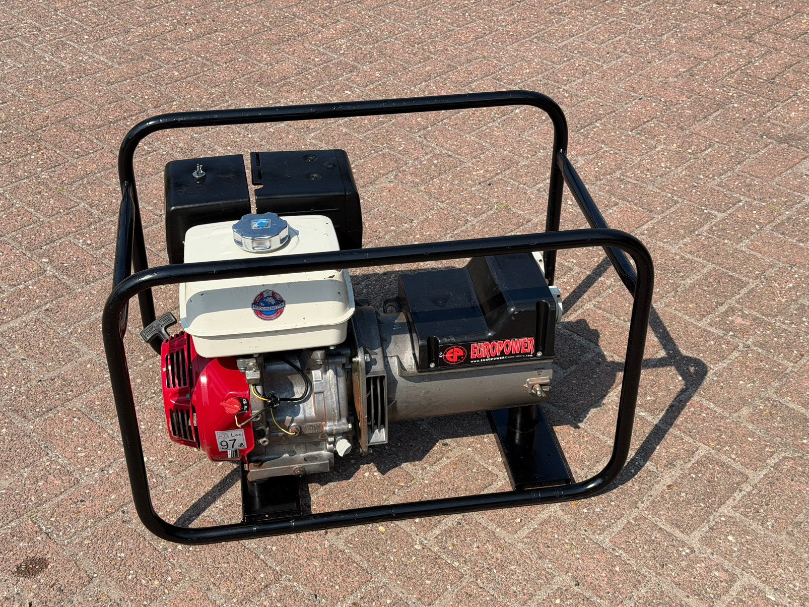 6 KVA aggregaat 230 volt Honda benzine generator, Ophalen, Gebruikt, 5 tot 10 kVA, Benzine