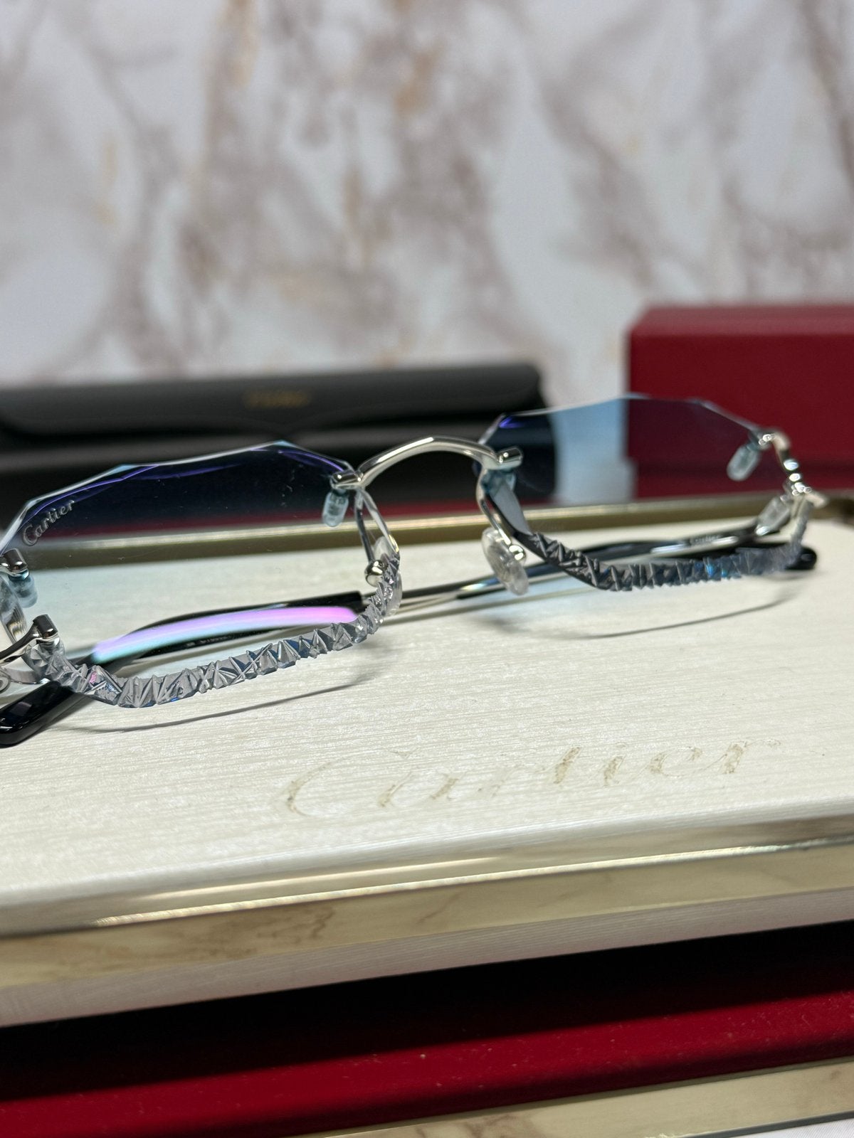 CARTIER PICCADILLY CT0091o 002 NIEUW! 100% ORIGINEEL! Custom, Overige merken, Zonnebril, Blauw, Nieuw