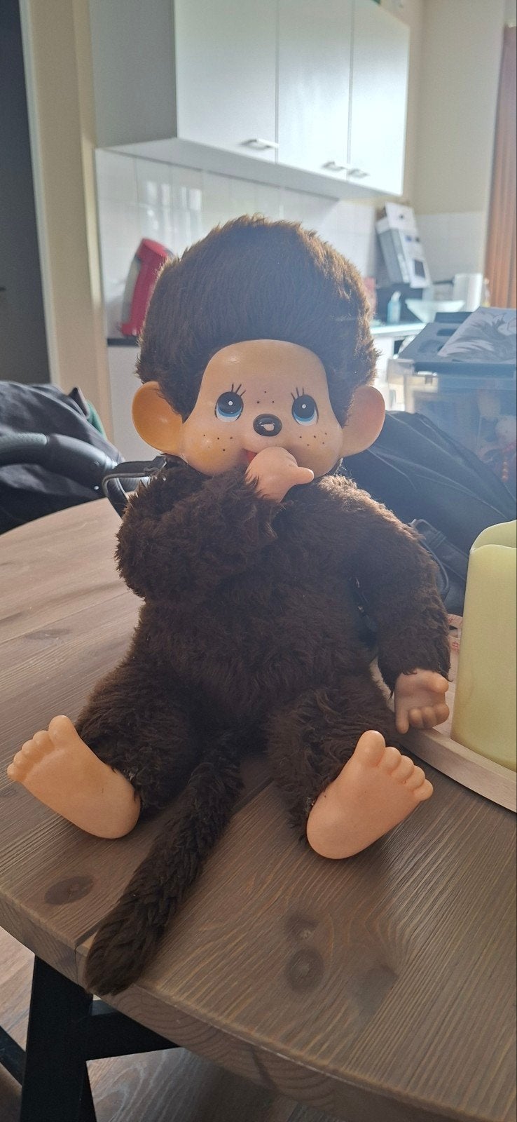 Zeldzame Vintage Monchhichi Sekiguchi Jaren 70 – Groot Model, Verzamelen, Ophalen of Verzenden, Gebruikt, Overige typen, Overige merken