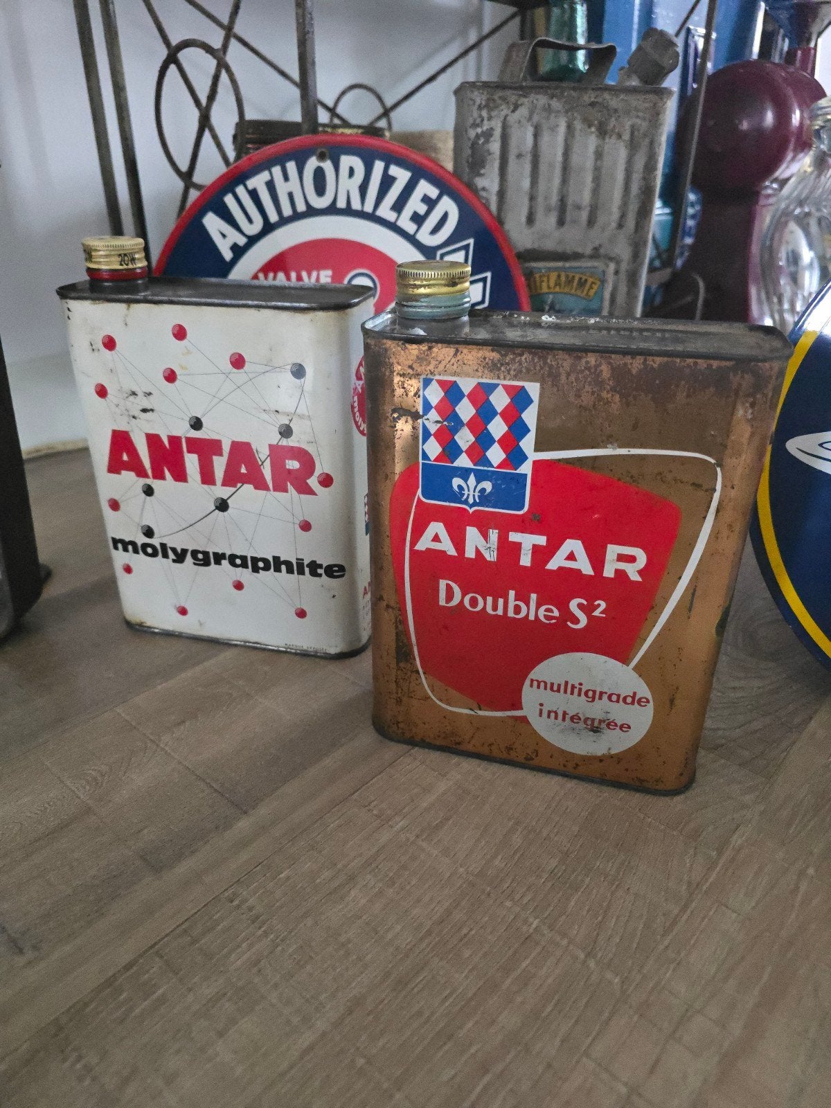 2 prachtige antieke Franse Antar olieblikken samen €45, Verzamelen, Ophalen of Verzenden, Verpakking