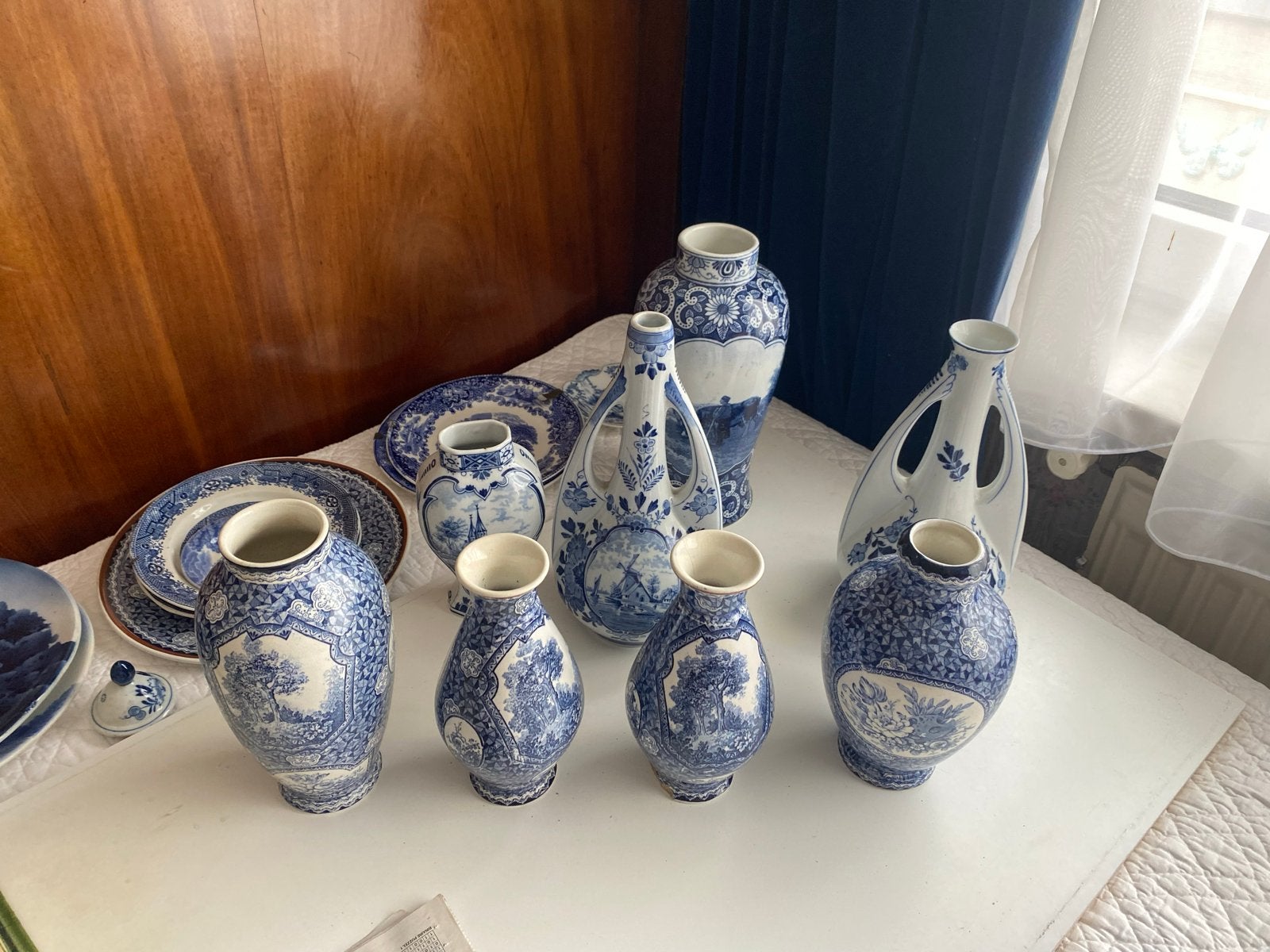 Grote collectie Delfts Blauw aardewerk, Antiek en Kunst, Antiek | Vazen, Ophalen of Verzenden