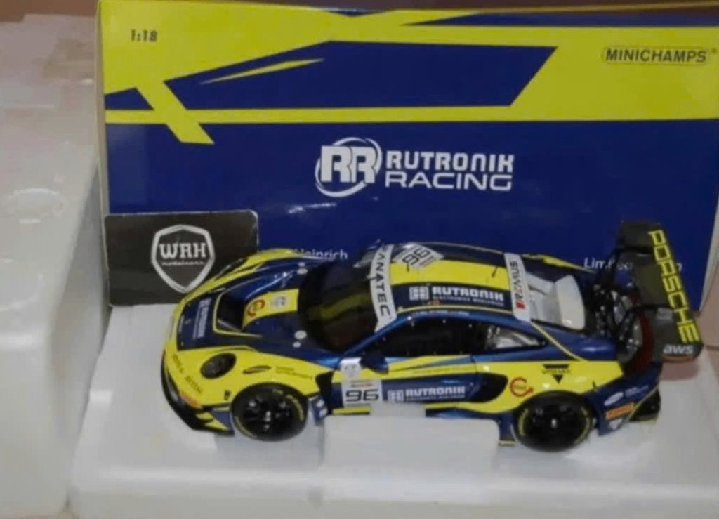 1:18 PORSCHE 911 GT3R #96 RUTRONIK SPA 2023 Minichamps WRH, Hobby en Vrije tijd, Modelauto's | 1:18, Verzenden, Zo goed als nieuw