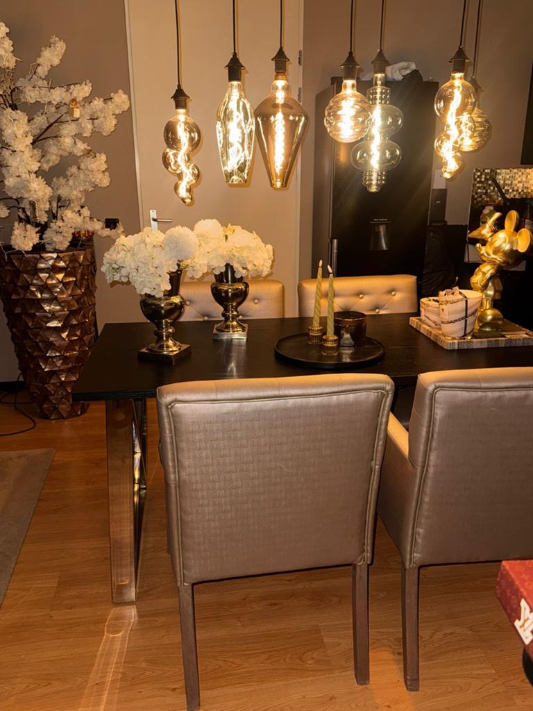 4 Gecapitonneerde Eethoek Stoelen, Huis en Inrichting, Stoelen, Gebruikt, Overige kleuren, Ophalen of Verzenden, Vier