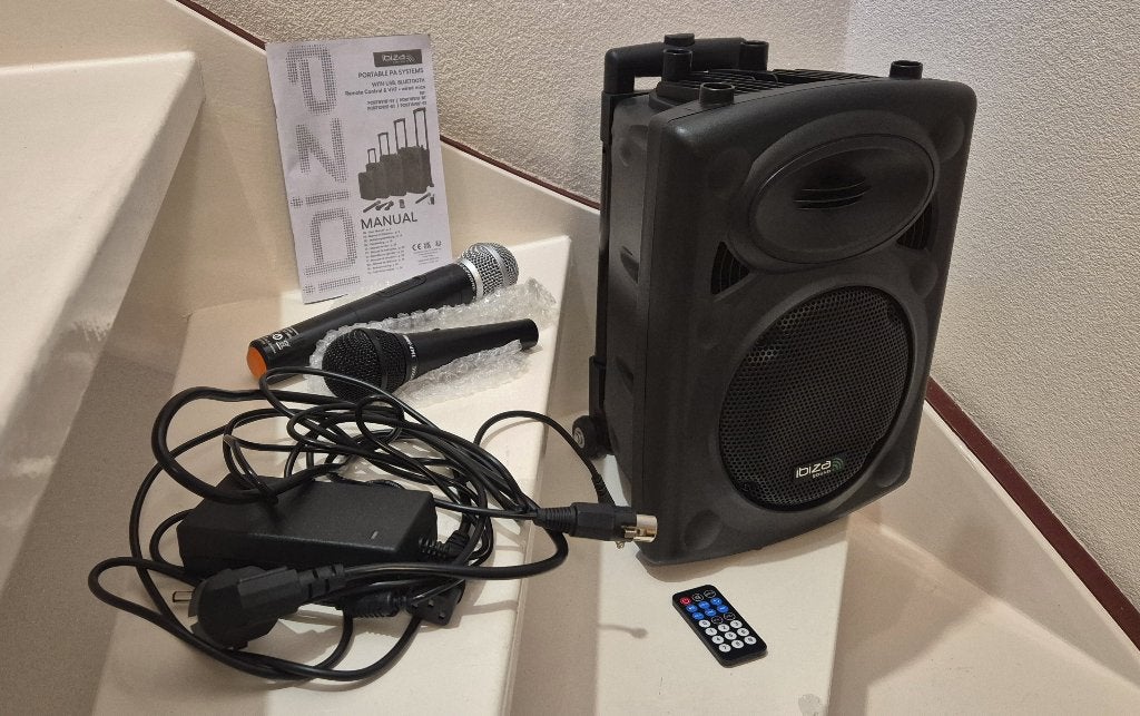 PORT8VHF-BT PA Speaker 8" 20cm –400W 2 Microfoons,Bluetooth, Overige typen, Nieuw, Stofbestendig, Ophalen