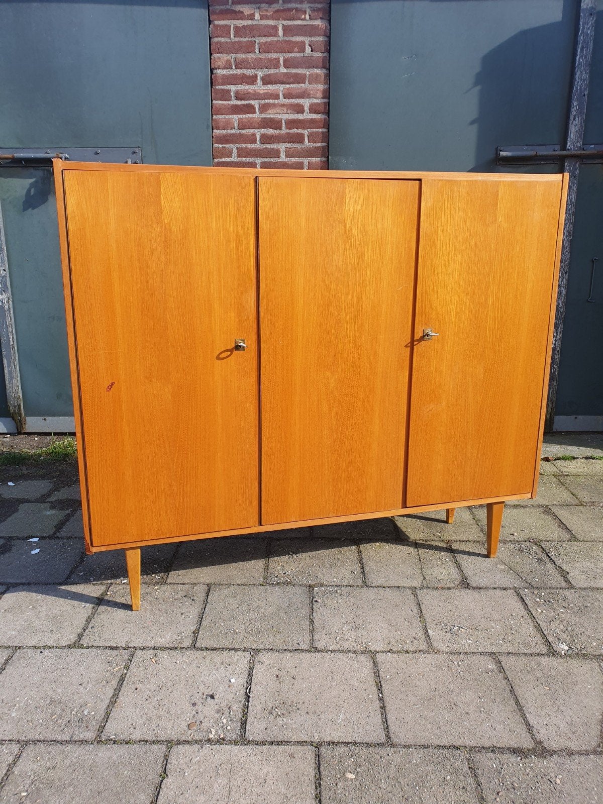Vintage Boekenkast/ Archief kast., Ophalen, 100 tot 150 cm, Teakhout, 150 tot 200 cm