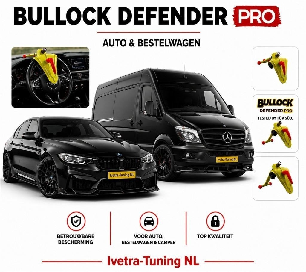 Bullock Defender | Stuurslot Auto | Stuurslot Bestelwagen, Auto diversen, Anti-diefstal, Info@ivetra-tuning.nl  |  www.ivetra-tuning.nl