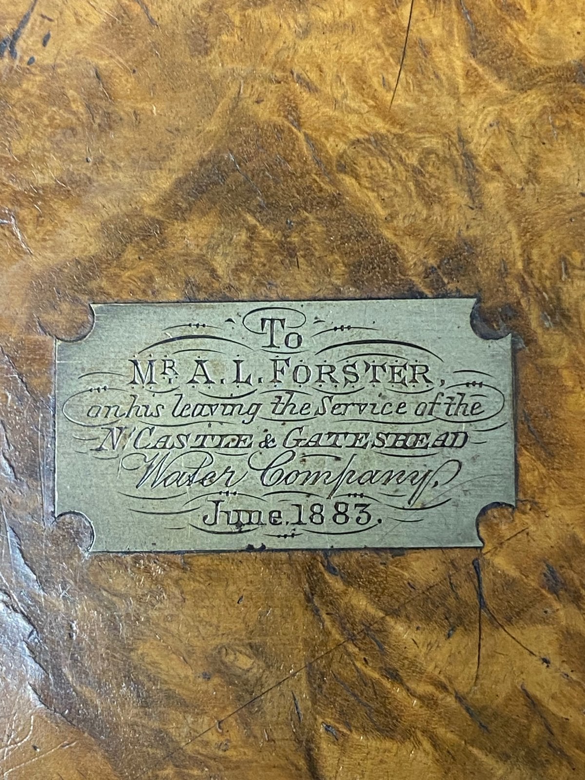 1883 noten messing schrijfkist A. l . foster, Ophalen of Verzenden