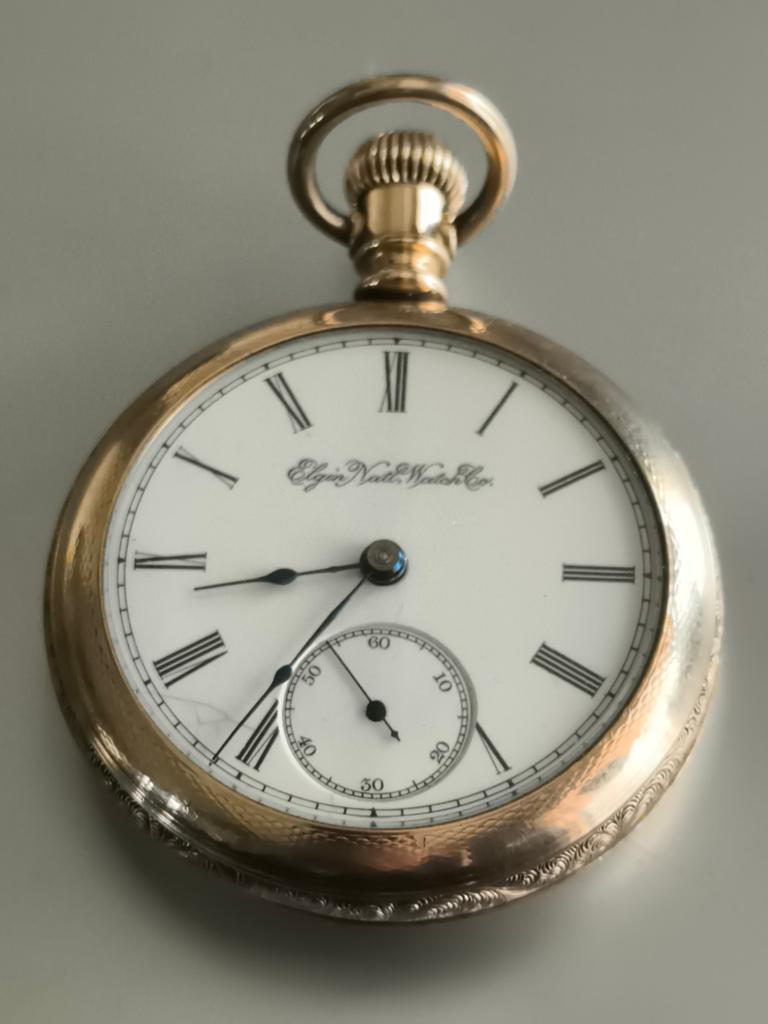 Zakhorloge Elgin National watch company goud filled, Sieraden, Tassen en Uiterlijk, Horloges | Antiek, Ophalen of Verzenden, Goud