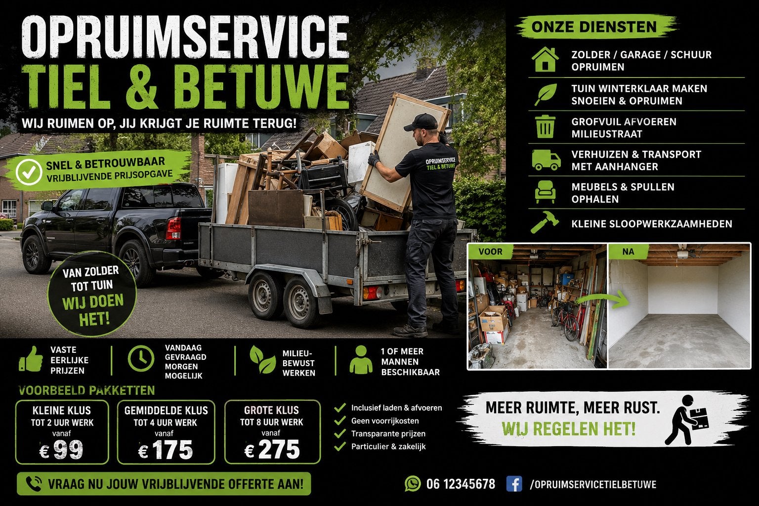 Opruimdienst / Verhuizen Garage Zolder Schuur, Ophalen, Zegels, Bonnen of Punten