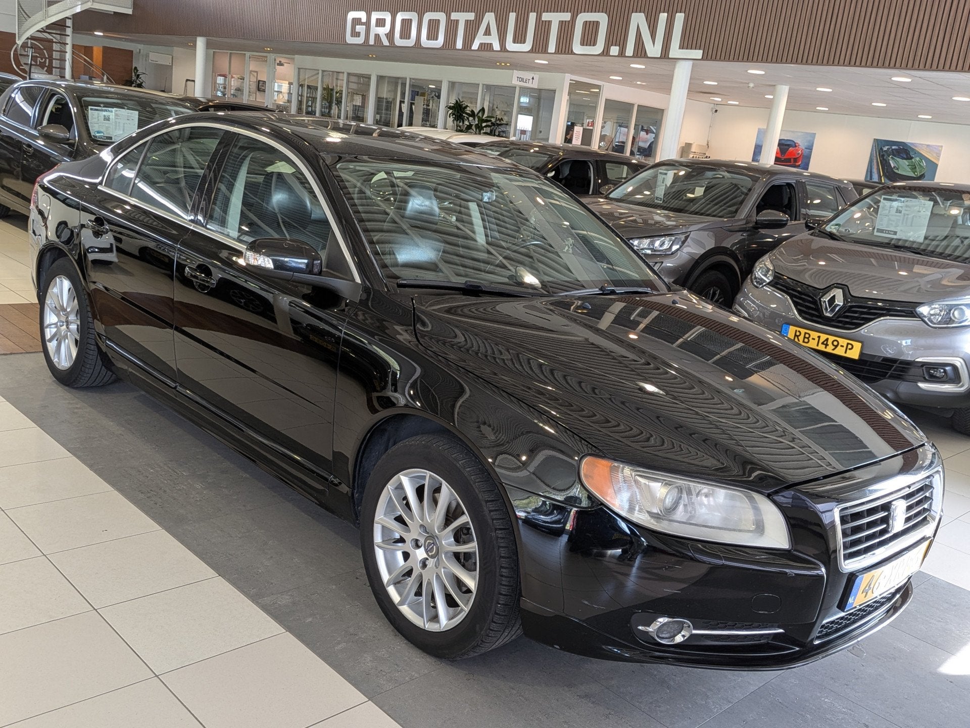Volvo S80 3.2 Trekhaak, Cruise Control, Airco (bj 2007), Auto's, 238 pk, Zwart, Zwart, Bedrijf