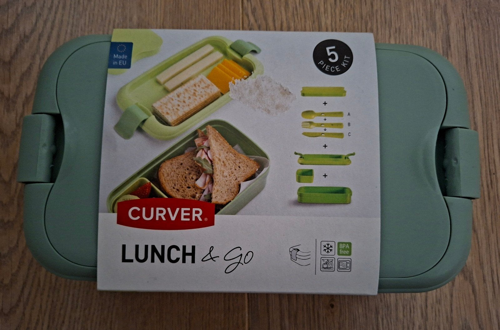 Curver Lunch & Go Lunchbox - 5-delige set (groen), Groen, Kunststof, Nieuw, Ophalen of Verzenden