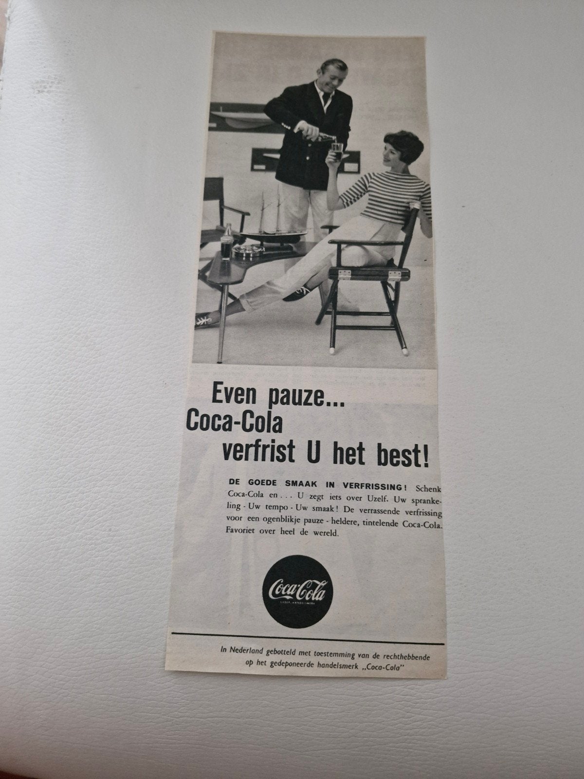 24 Verschillende Vintage Coca-Cola Advertenties (32x12 cm), Ophalen of Verzenden, Gebruikt, Reclamebord