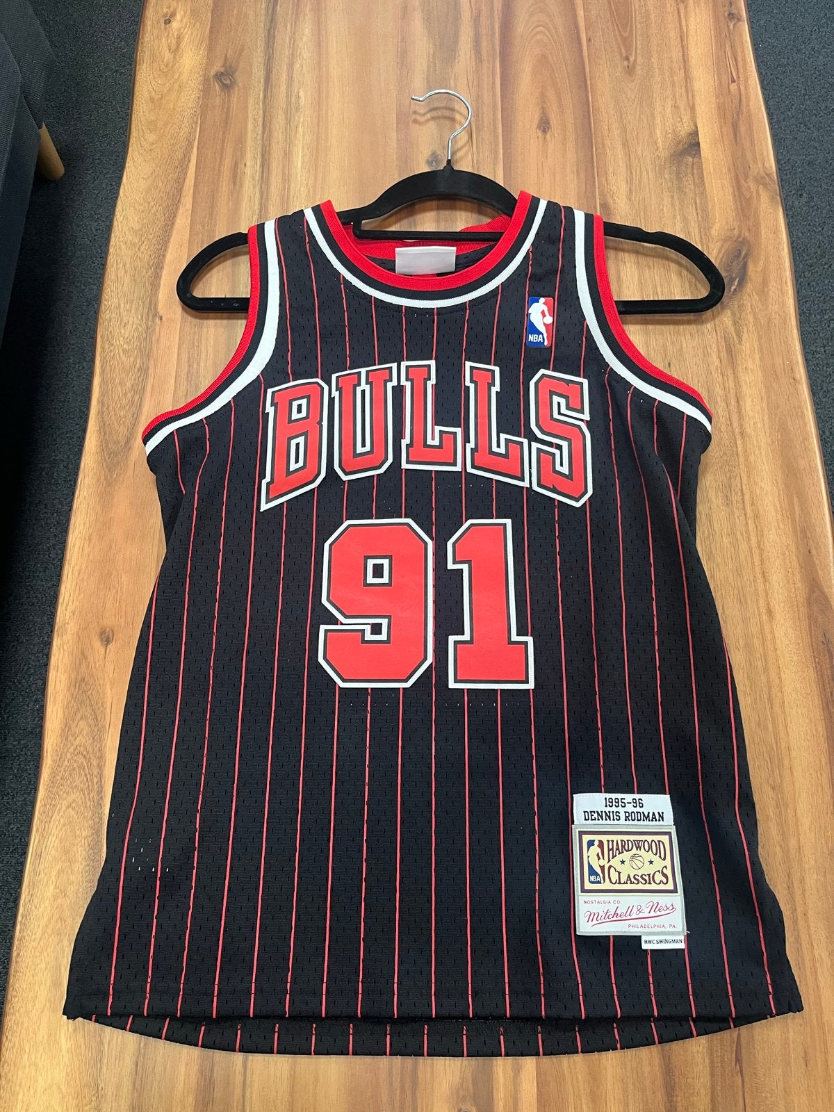 NBA Chicago Bulls Rodman #91 Mitchell & Ness Jersey Maat M, Ophalen of Verzenden, Zo goed als nieuw