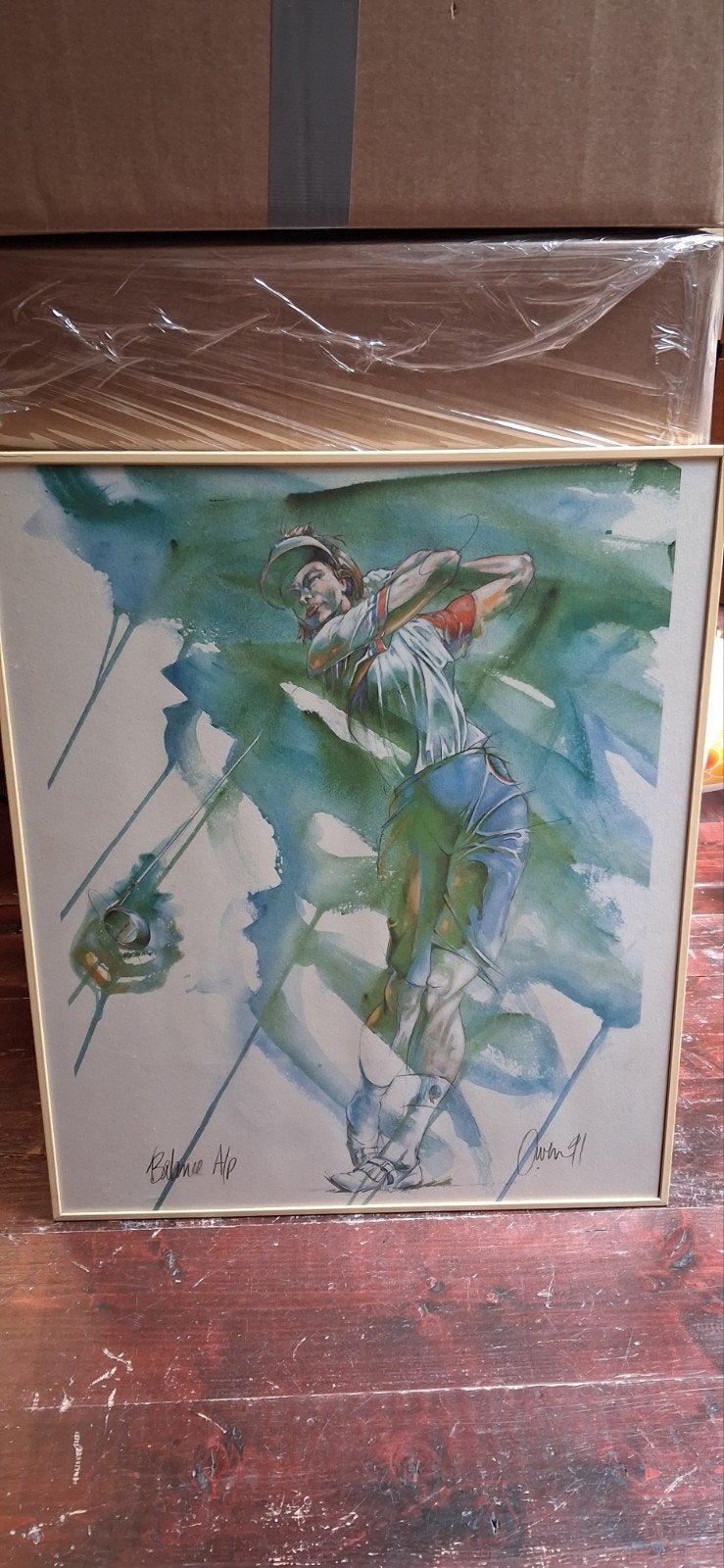 Sport Litho 50x60 cm - Owen, Gesigneerd, Ophalen of Verzenden, Sport, Lithografie
