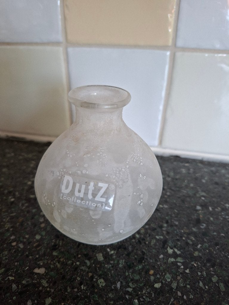 DutZ Collection mat wit vaasje, Ophalen of Verzenden, Wit, Glas, Minder dan 50 cm