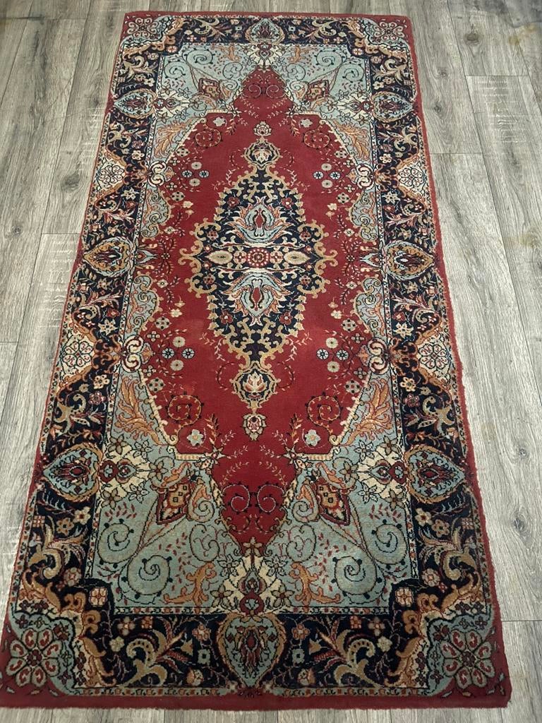 Vintage tapijt 77cm x 162cm wol oosterse Oriënt Perzisch, Ophalen of Verzenden