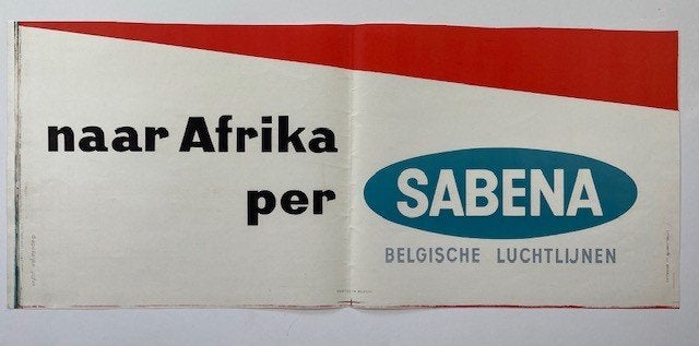poster SABENA AFRIKA jaren 1950-1960 litho, Ophalen of Verzenden, Gebruikt, A1 t/m A3, Film en Tv