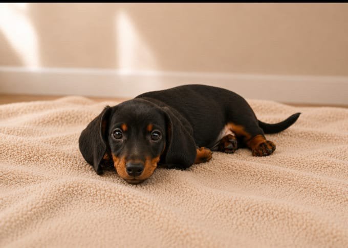 Herplaatsing black a tan kaninchen teckel reu, Reu, 8 tot 15 weken, Korthaar, Dwerg