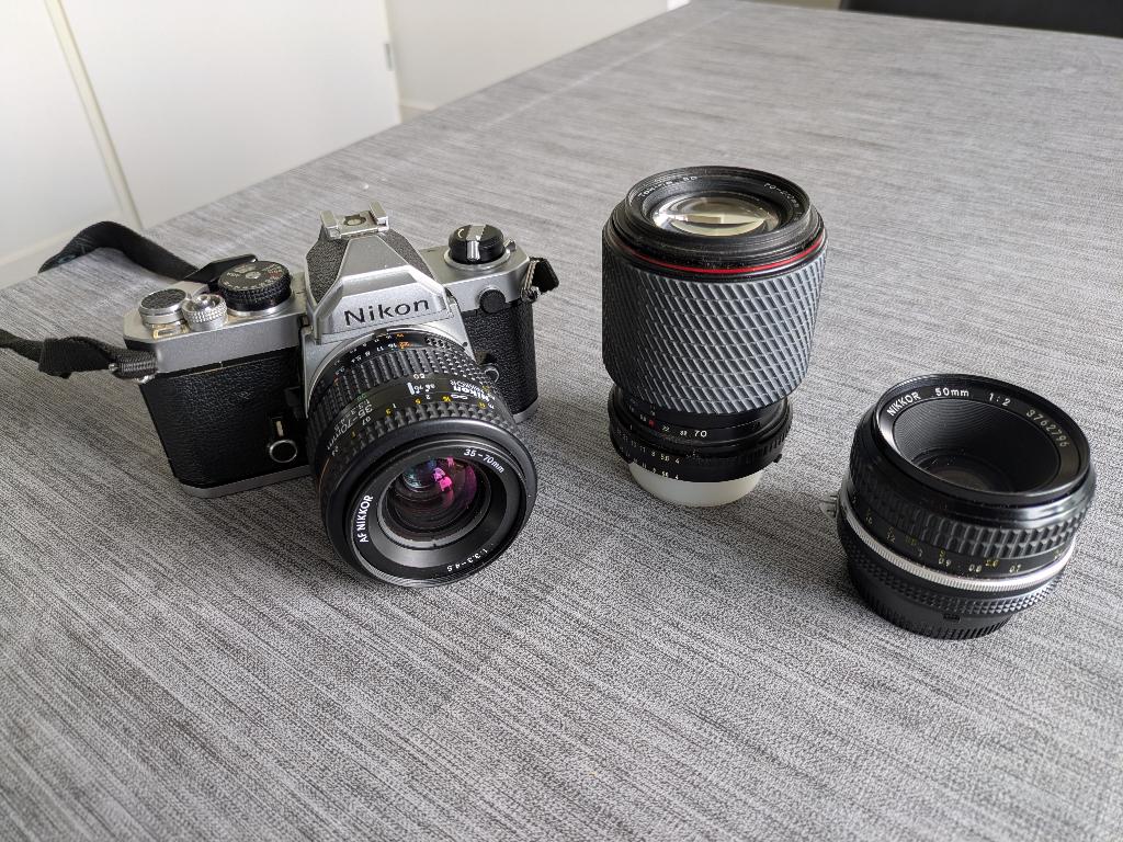 Nikon FM camera met lenzen, Ophalen of Verzenden, Gebruikt, Spiegelreflex, Nikon
