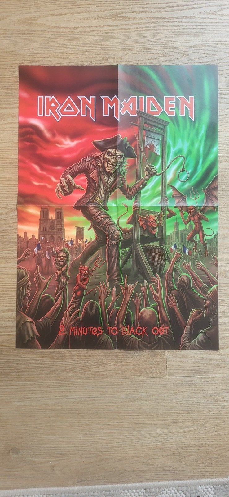 Iron Maiden Poster vd Run For Lives Tour in Frankrijk., Verzamelen, Rechthoekig Staand, Nieuw, Ophalen of Verzenden, A1 t/m A3